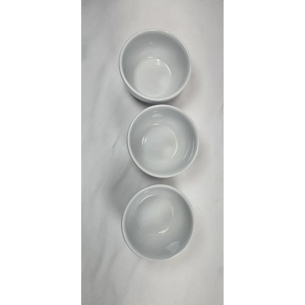 Set‎ of 3 White Porcelain Ramekins Custard Cups Bowls 4